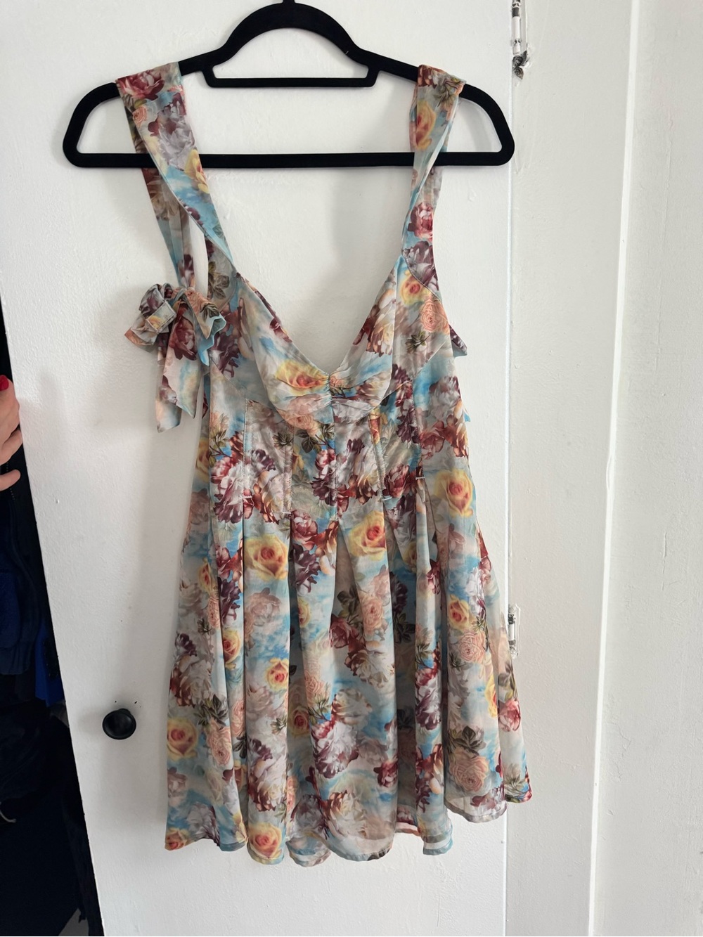 For Love & Lemons Pastel Floral Tank Dress in Blue, Cream, Pink